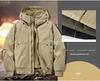 Herren Arbeitsjacke mit Kapuze aus reiner Baumwolle, Herbst/Winter, mit Samtfutter, Verdickt, Lockerer Schnitt, Übergröße, Stil 6836.