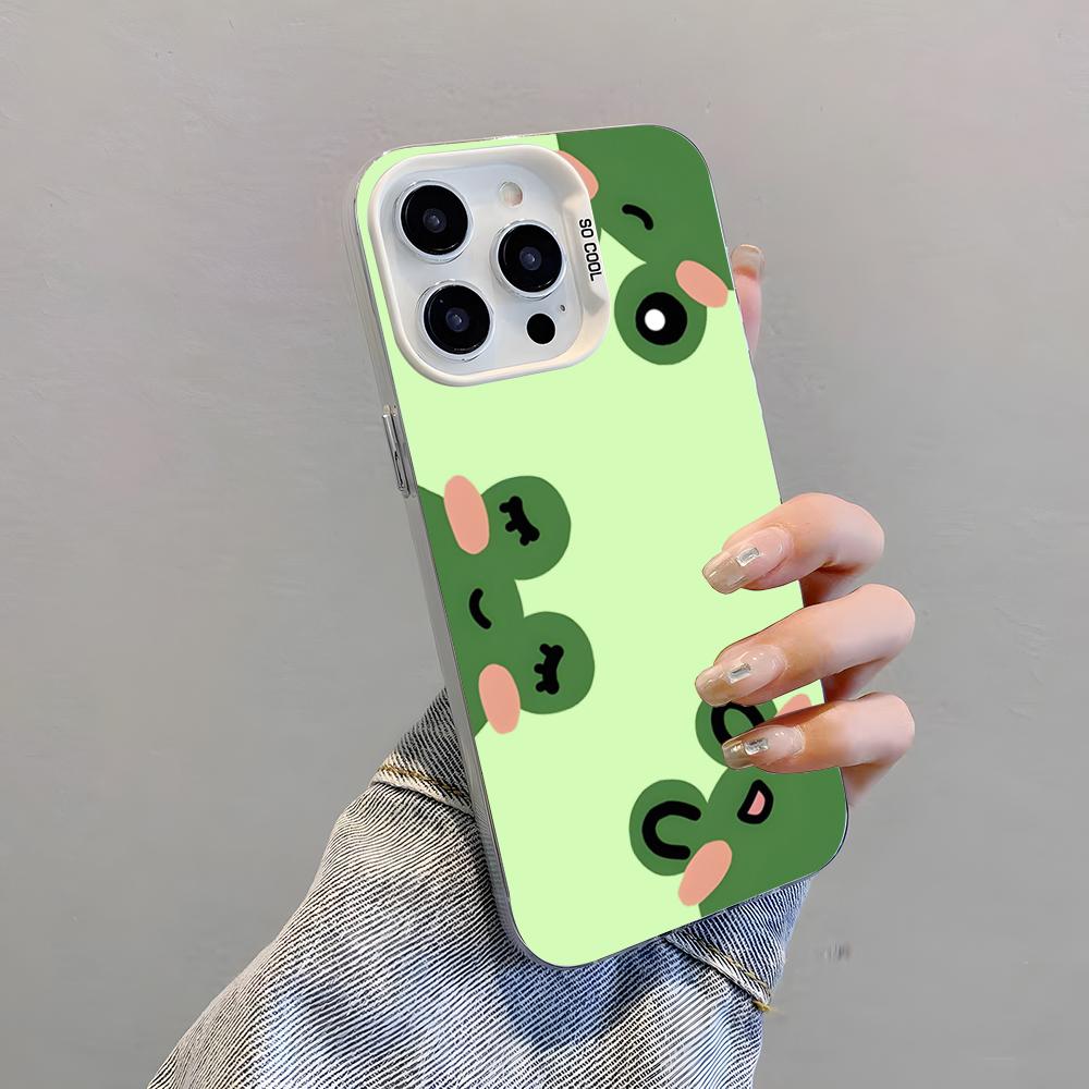 

Милый Зеленый Лягушонок Чехол для Телефона Для IPhone 17 Pro Max 15 Pro 16 14 Plus 12 13 Mini 11 Pro Ударопрочный Цветной Чехол iPhone 16