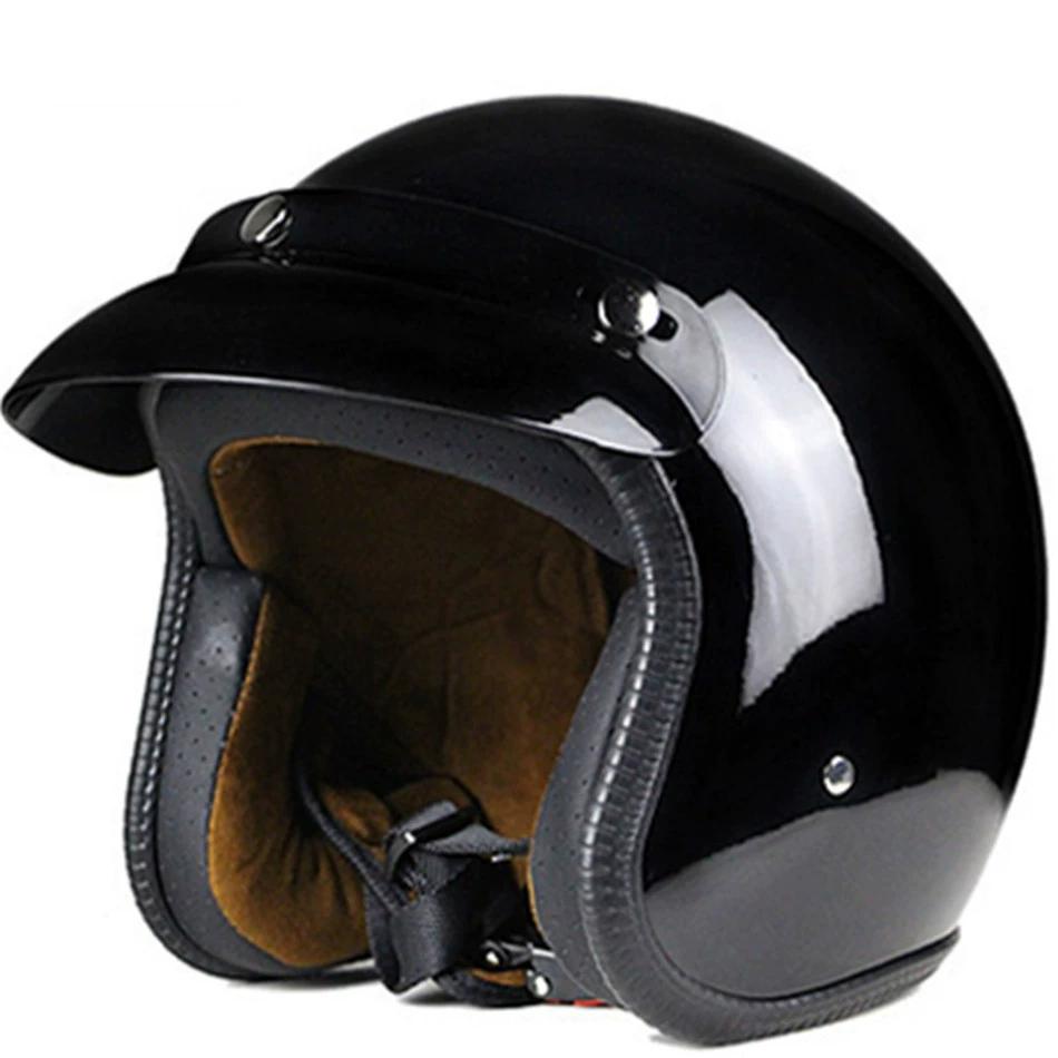 Casque de moto à face ouverte Vintage Capacete De Moto Casque Unique Rétro 3/4 Demi Casco Casque Quatre Saisons ECE DOT Approuvé