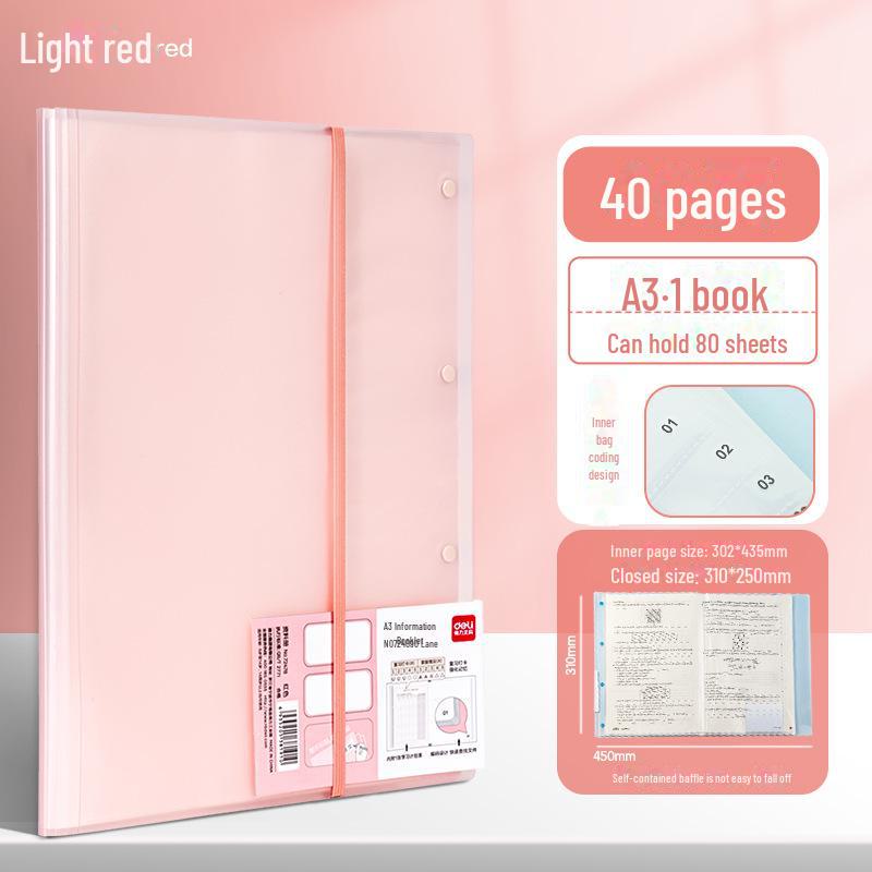 A3 Sınav Kağıdı Saklama Klasörü - Öğrenciler İçin Büyük Kapasiteli Şeffaf Ek