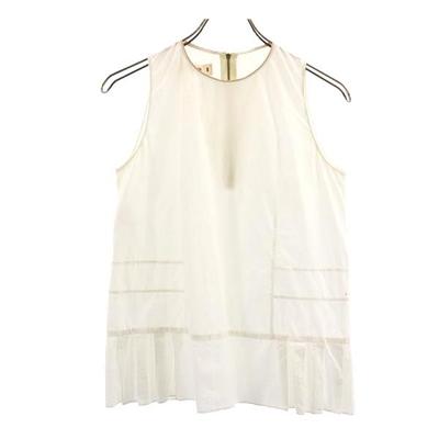 No Sleeve Cut 38 White System Back Print Women Used