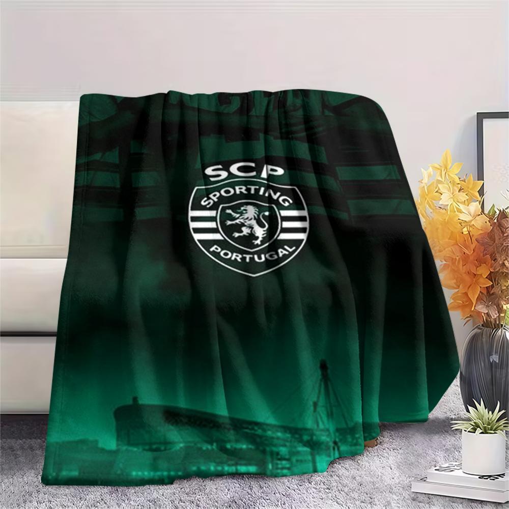 1PC Sporting CP Print Flannel Blanket, High quality Comfortable for All Seasons, Home Decor, Warmth and Comfort, Perfect for Christmas Gifts