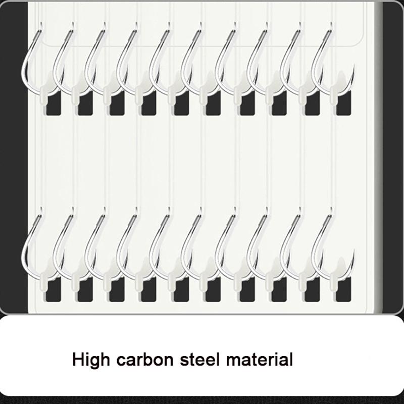 10 pair Fishing Hooks With Tippet 45cm Line Set Carbon Steel Double Fishing line Hook Fish Barbed Carp Fishing