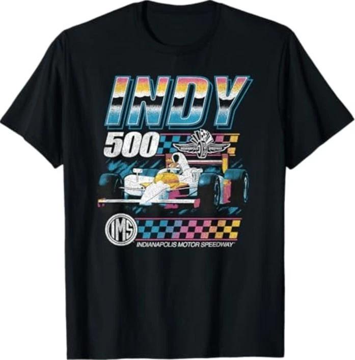 Indianapolis Motor Speedway Distressed Chrome Neon T-Shirt M