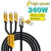 3 In 2 240W Fast Charging Cord For Micro USB Type C Charger Cable 1.2m Multi Usb Port Multiple Usb Charg Cord For Huawei