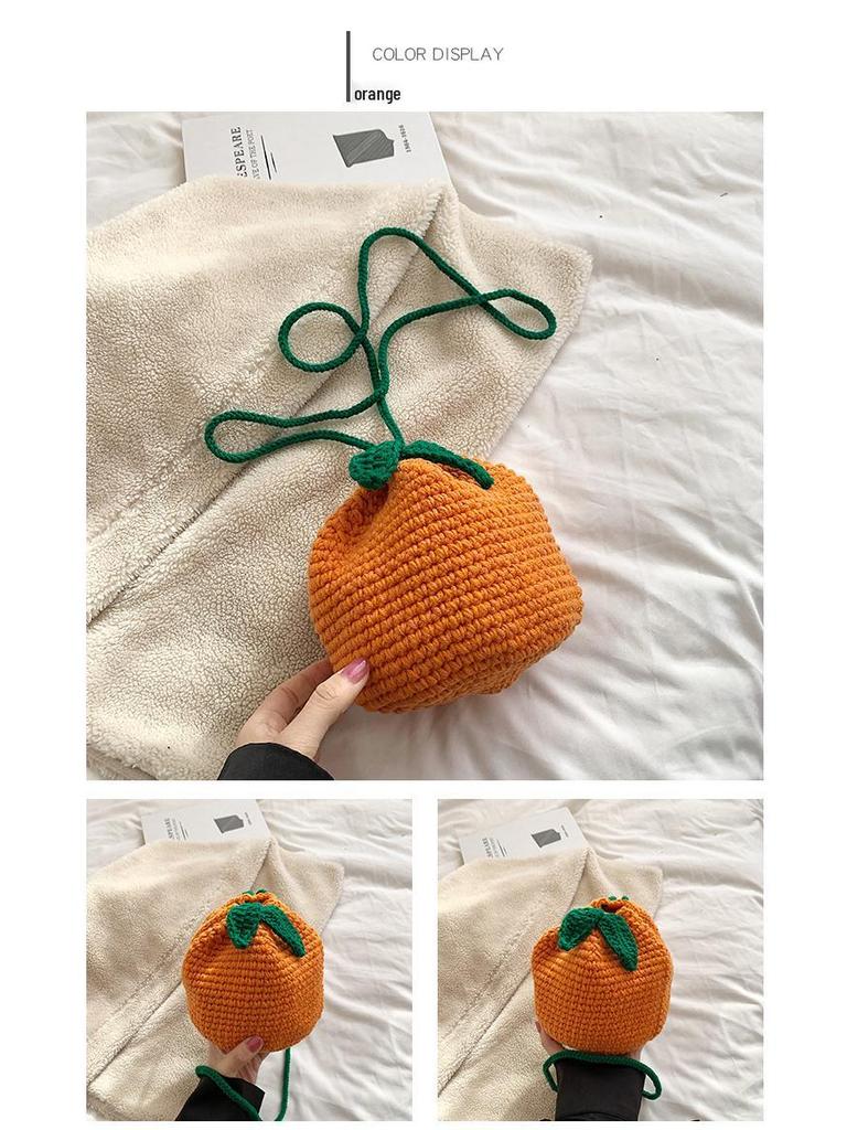 Ręcznie robiona brzydka pomarańczowa wełniana torba na ramię na szydełku - urocza listonoszka dla kobiet