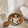 Embossed Dog  Round Area Rug,Carpet Rug for Living Room Bedroom Sofa Playroom Decor,Non-slip Floor Mat