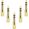 [Updated Version 5-Pack Stereo Audio Adapter 6.35mm (1/4 inch) Male to 3.5mm (1/8 inch) Female Headphone Jack