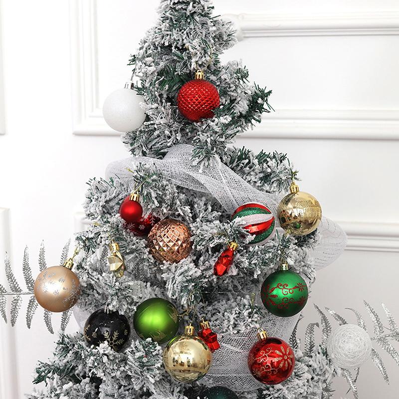 44 Stück 6 cm Weihnachtsbaumkugel Weihnachtsdekoration Xmas Baum Anhänger Ornamente Heimdekoration Navidad Party Neujahr 2027 Partyzubehör
