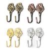 2Pcs/Set  Rose Pattern Metal Curtain Hooks Home Wall Door Decorative Hook Backs
