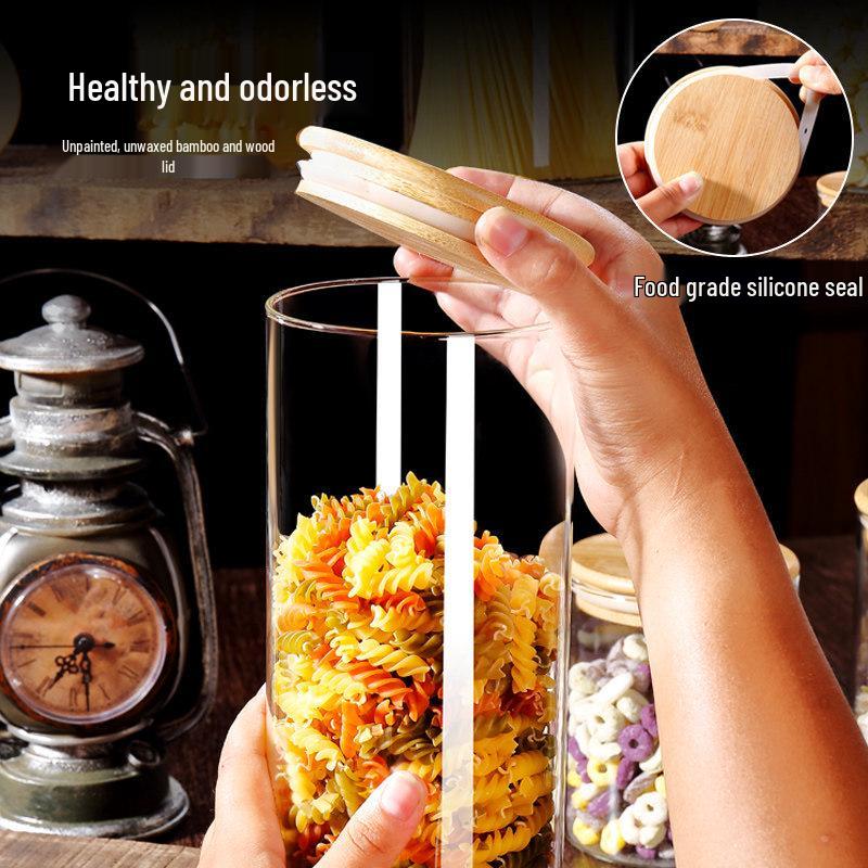 Food-Grade Borosilicate Glass Tea Canister for Coffee, Flower Tea, and Powder - Moisture-Proof Storage Jar