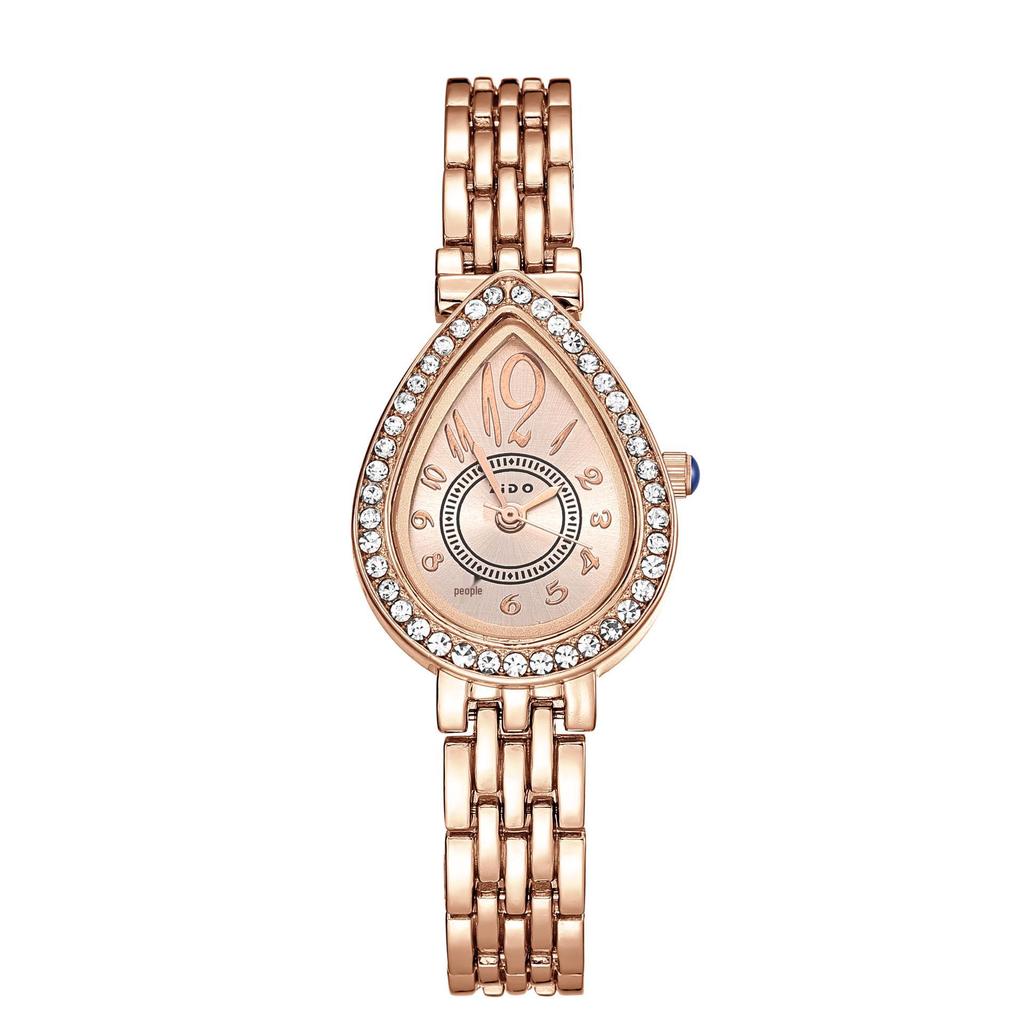 Trendy Women's Quartz Waterdrop Diamond-Set Luxury Artistic Wristwatch