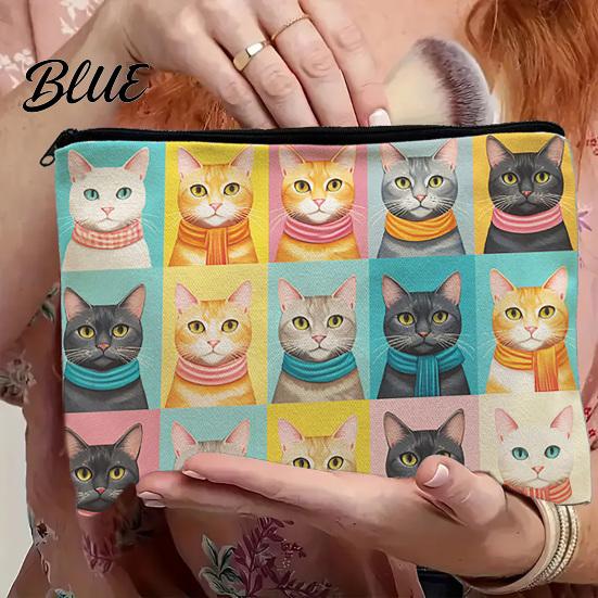 Durable Stitched Bag Cat Printed Storage Bag with Smooth Zipper