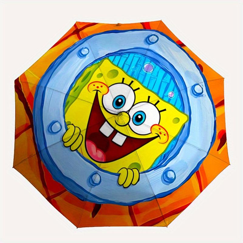 

1pc SpongeBob Self-Folding Umbrella, 8-Bone Compact Travel Umbrella, Durable Plastic And Iron Frame084