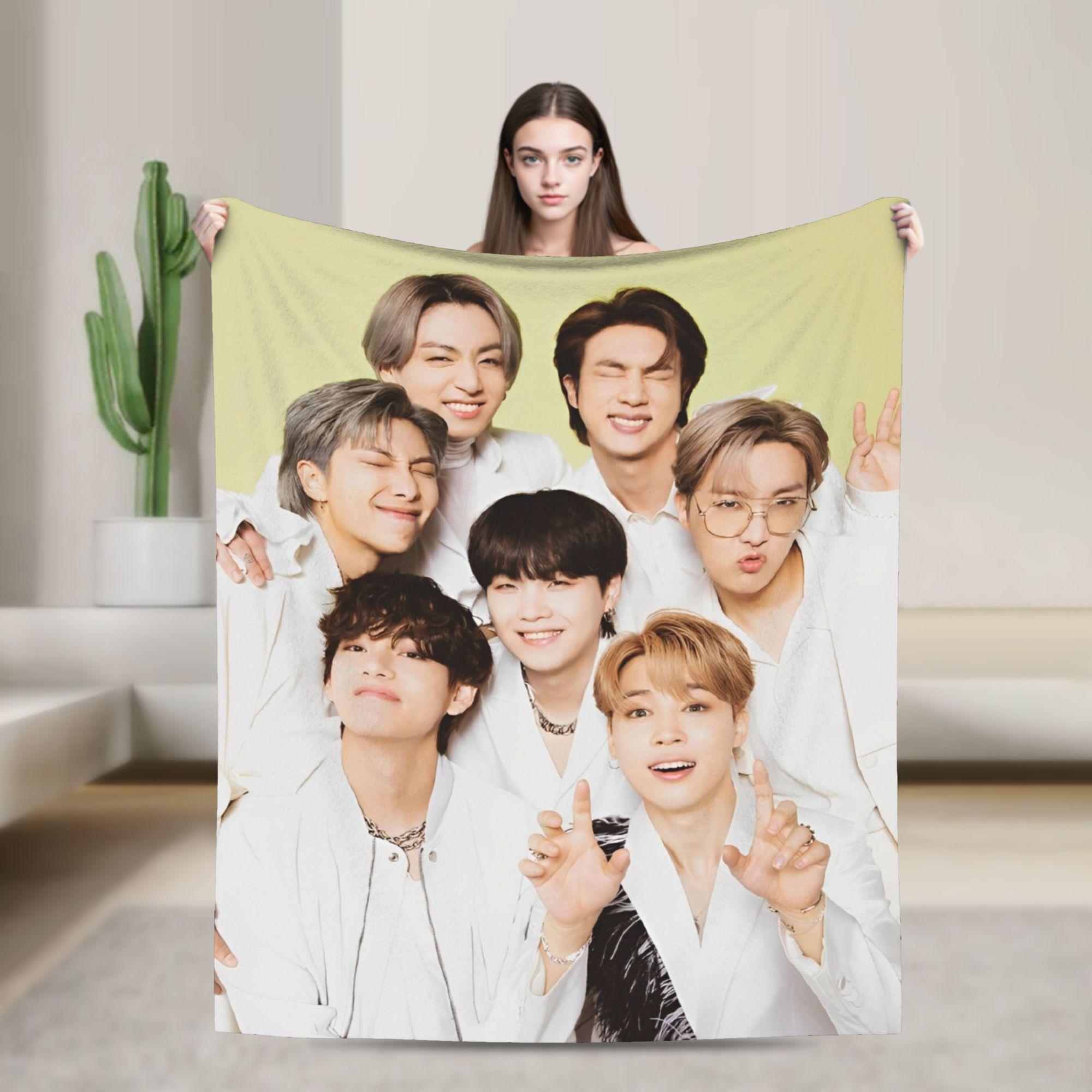 

Фланелевое одеяло с изображением K-pop музыкальной группы, индивидуальные пледы для дивана, кровати, гостиной, одеяло 30x40in
