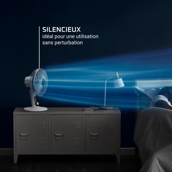 ROWENTA Ventilateur de table, 4 vitesses, Puissant, Silencieux, Éco-efficace, Turbo Boost, Oscillation automatique VU2731F0