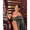 New Launch – Elegant Soft Lichi Silk Saree with Rich Jacquard Weaving & Contrast Blouse Elegance