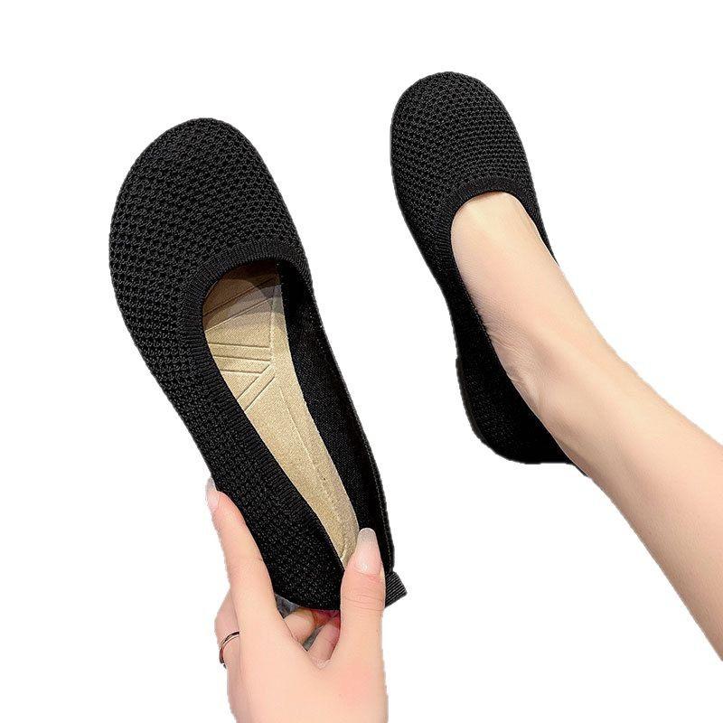 Old ******* Cloth Shoes Work Shoes Women's S**t Soles Comfortable Work Flats Versatile Women's Shoes ****** Hollow Mesh Sandals