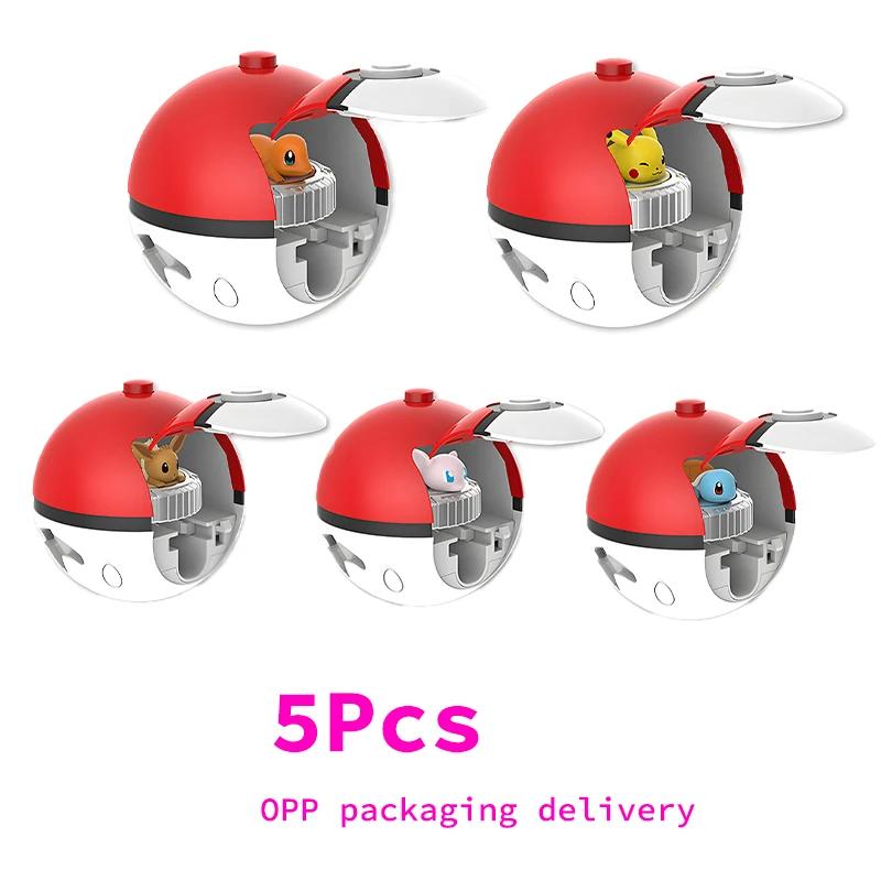 Pokemon Arena Battle Set Spinning Top Ball Game Pikachu Charmander Mew Action Figure Box for Kids