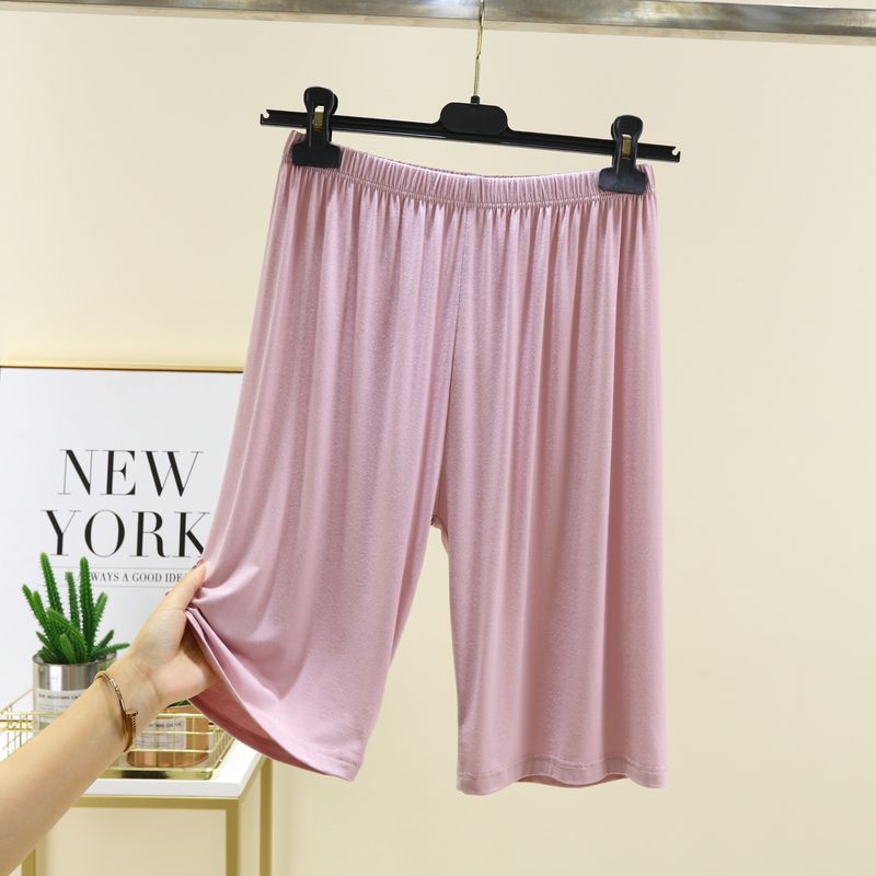 

Тонкие шорты для дома, пижамные шорты из модала, легко сочетающиеся, укороченные брюки, женские летние шорты с высокой талией, больших размеров, повседневные брюки, однотонные шорты, спортивные штаны Pink XL (recommended 60.00 kg-70.00 kg