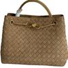 New women's bag frosted leather metal rope buckle leather woven niche simple large-capacity portable shoulder bag