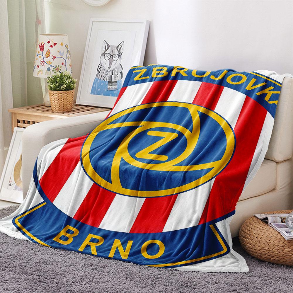 Coperta di Flanella FC Zbrojovka Brno, Alta qualità, Confortevole per Tutte le Stagioni, Decorazione per la Casa, Calore e Comfort