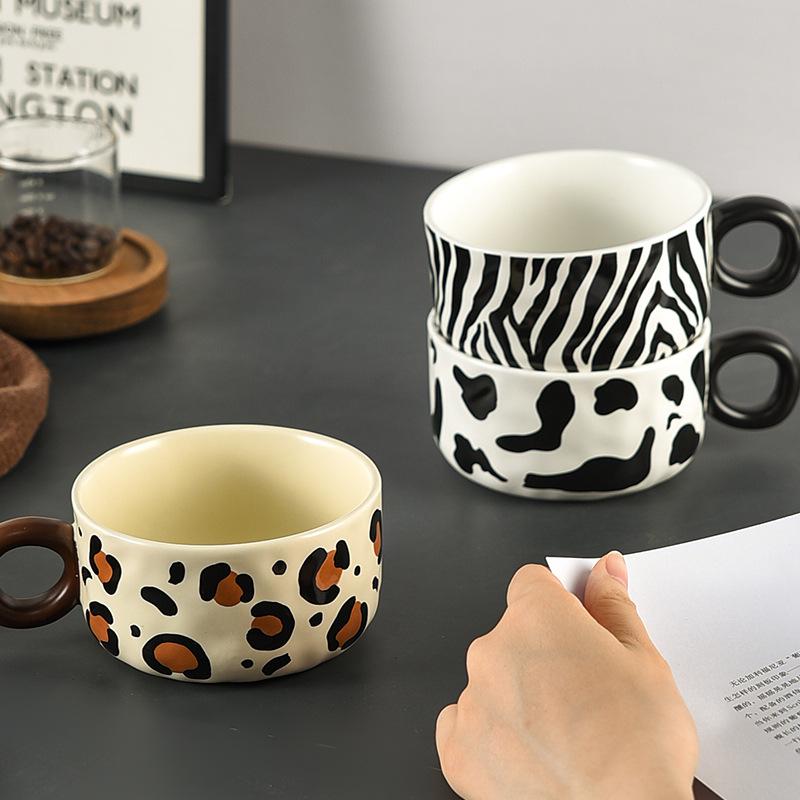 Model Animal Valoare Mare Cupă Scurtă Ceramică pentru Desert Înghețată Senzație High End Design Nișă Cană Cafea Comercială Feminină