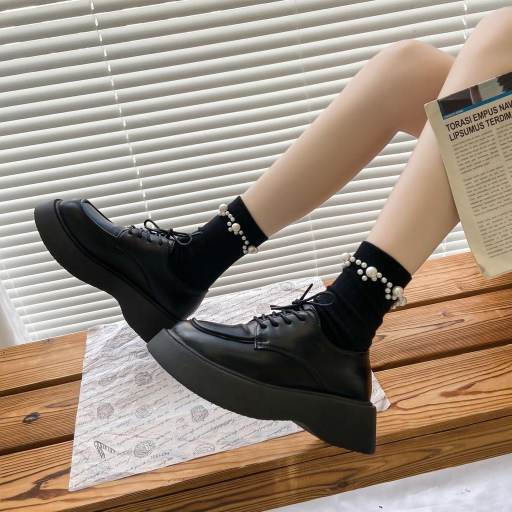 Fashion One-pedal Round Head Single Shoes British Style Small Leather Shoes Women's 2025 Spring and Summer New Super Soft Platform Loafers Women
