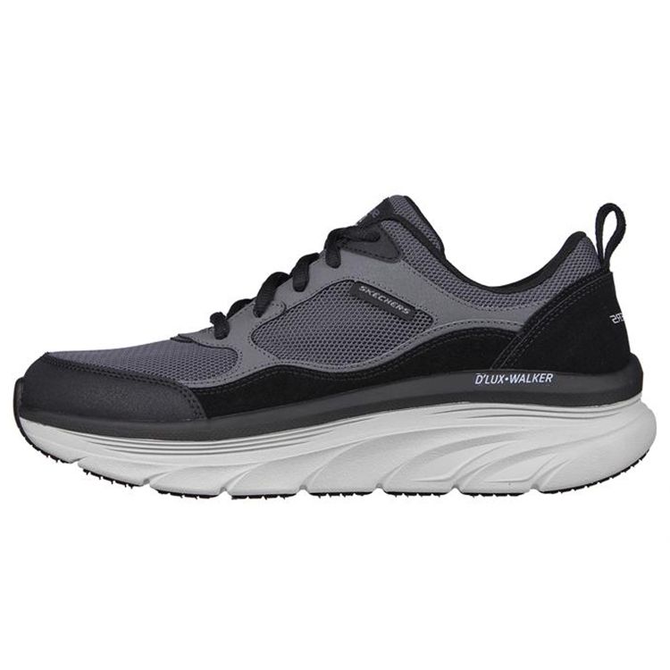 Skechers DLux Walker Breathable Sports Casual Shoes Men sneakers Black Charcoal-Gray 232363-BKCC 41