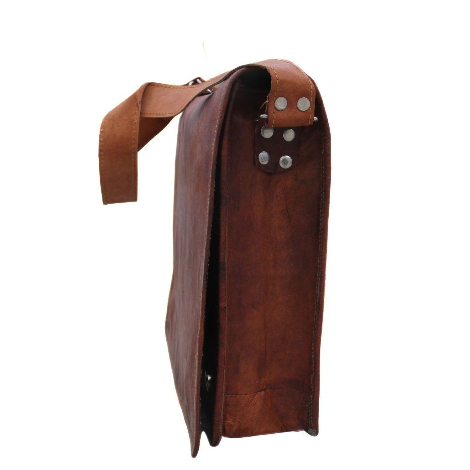 Желтовато-коричневая новая натуральная коричневая кожаная винтажная ретро мужская — фото 3