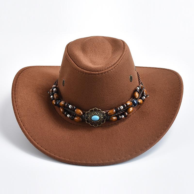 Vintage Big-Edge Western Cowboy Hüte für Männer Frauen Künstliche Wildleder Gentleman Cowgirl Jazz Hut Sombrero Hombre Cap