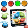 4pcs New 4Colors Answer Buzzers with Lights and Sound Trivia Games Game Buzzers Family Feud Jeopardy Buzzer for Trivia Games