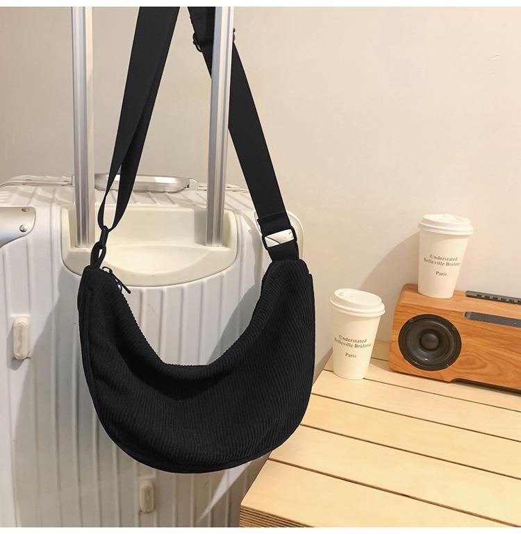 

Простая и модная мужская и женская вельветовая сумка-пельмень, универсальная студенческая наплечная сумка, повседневная сумка-мессенджер, новая тканевая сумка осень-зима