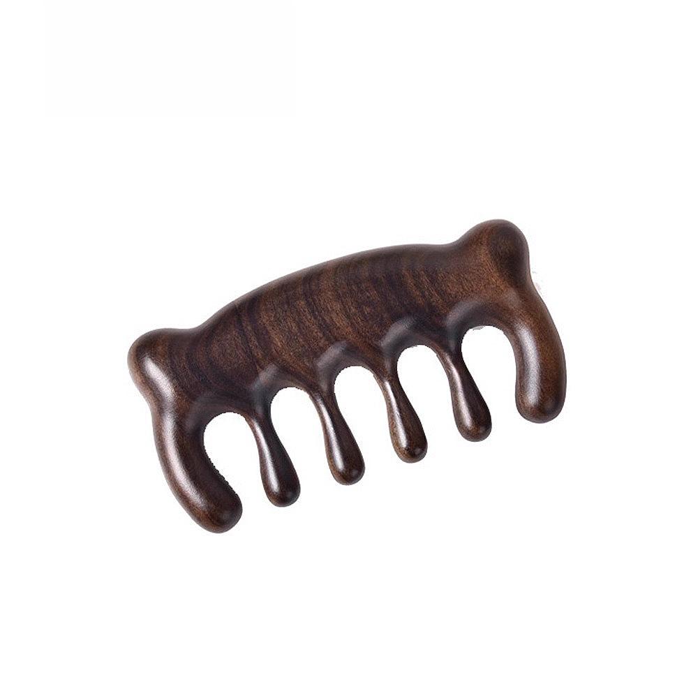 Natural Wooden Scalp Massage Comb, Meridian Stimulating Gua Sha Tool for Women Hair Care at Home