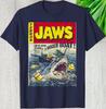 Jaws Comic Themed Tshirt 50th Anniversary Commemorative Mens Tshirt for The Movie Summer New Unisex Casual Tshirt