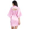 Women's Summer Thin Solid Robe Ladies Sleepwear Letters Print Kimono Lace Up Loungewear