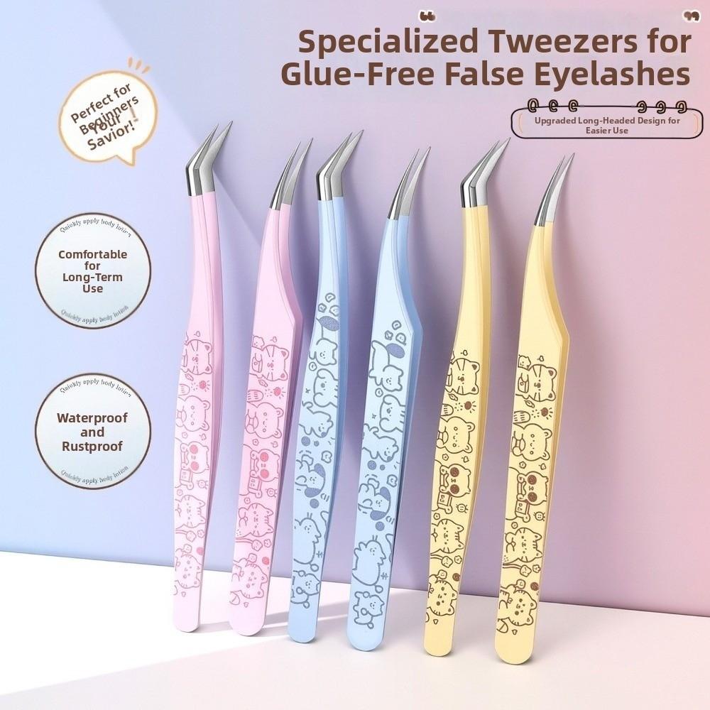Thickened Fake Eyelash Grafting Tools Cartoon Lash Tweezers for Eyelash Extensions