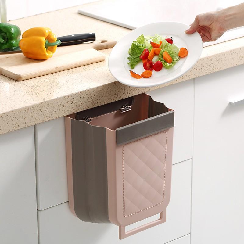 Wall-Mounted Hanging Kitchen Trash Can for Waste Sorting