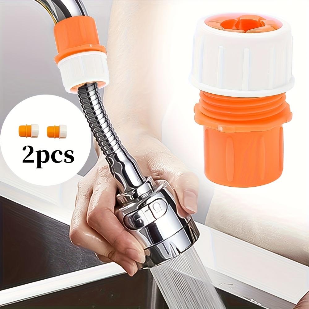 

2pcs/5pcs Orange Universal Faucet Adapter Connector - Plastic Hose Adapter for Kitchen Faucet and Garden Water Pipe
