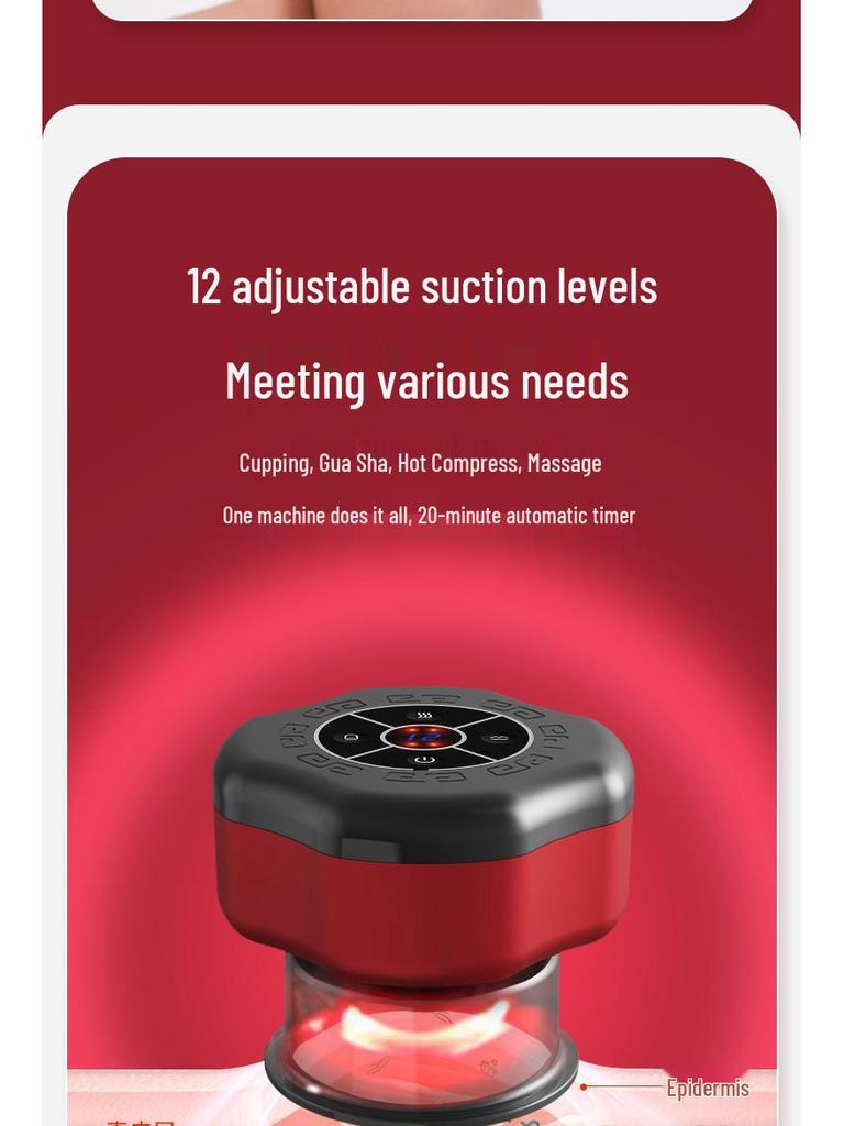 Akıllı Vakum Hacamat & Isıtma Masaj Aleti: Elektrikli Vakum, Meridyen Drenajı ve Fizyoterapi Aleti.