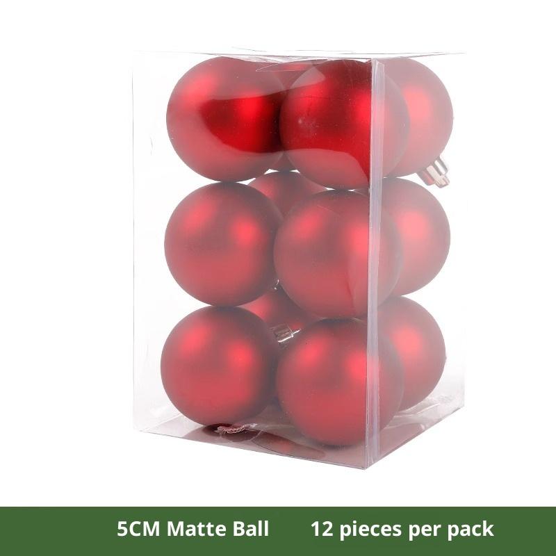 6/12 szt. 3-10 cm Dekoracje świąteczne Czerwone galwanizowane plastikowe bombki choinkowe