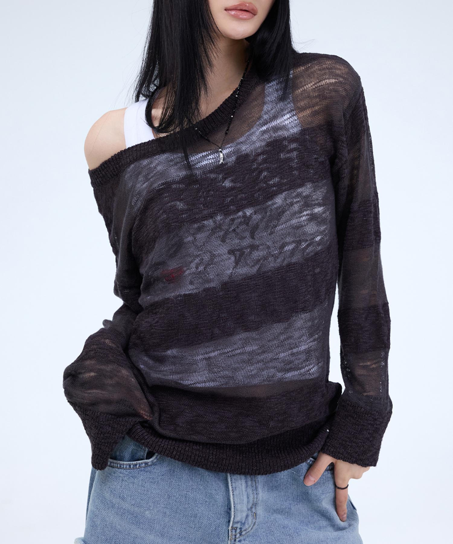 Fortena Layered Stripe Summer Sweater-2Color Beige