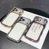 KEYSION Plating Transparent Wavy Rhinestone Phone Case for iPhone 13 14 15 16 17 Pro Max Air 16 Plus Lens Protector Shockproof Cover