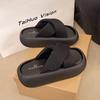 Thick-soled Cross-strapped Slippers for Women's Summer Wear 2025 New Commuter with Skirt Fashion Beach One-word Cool Slippers