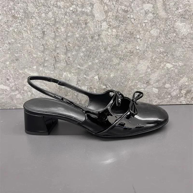 

Дизайнерские летние женские сандалии с открытым носком, модные элегантные туфли с бантом-бабочкой, женские туфли-лодочки для вечеринок на открытом воздухе 35 чёрный