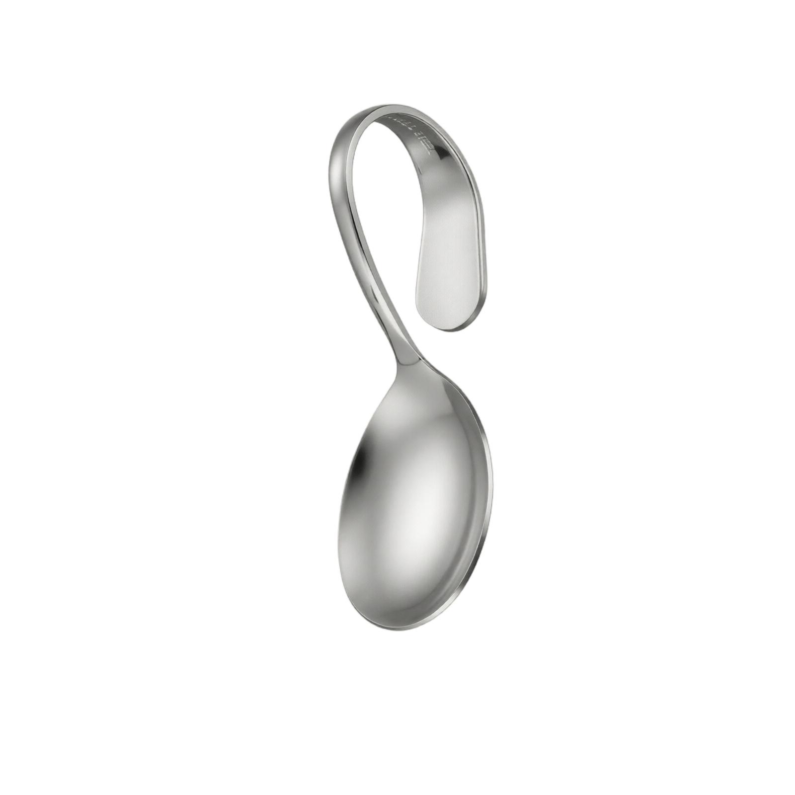 Stainless Steel Curved Handle Serving Spoon for Buffet Seafood Sushi and Western Cuisine Durable Design one size