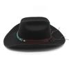 Ethnic Tibetan Style Western Cowboy Hat Top Hat Men'S And Women'S Felt Hat Big Brim Jazz Hat Hat