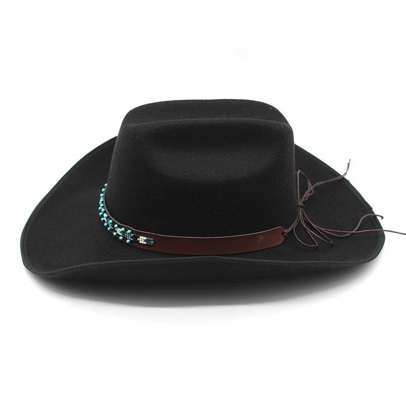 Ethnic Tibetan Style Western Cowboy Hat Top Hat Men'S And Women'S Felt Hat Big Brim Jazz Hat Hat