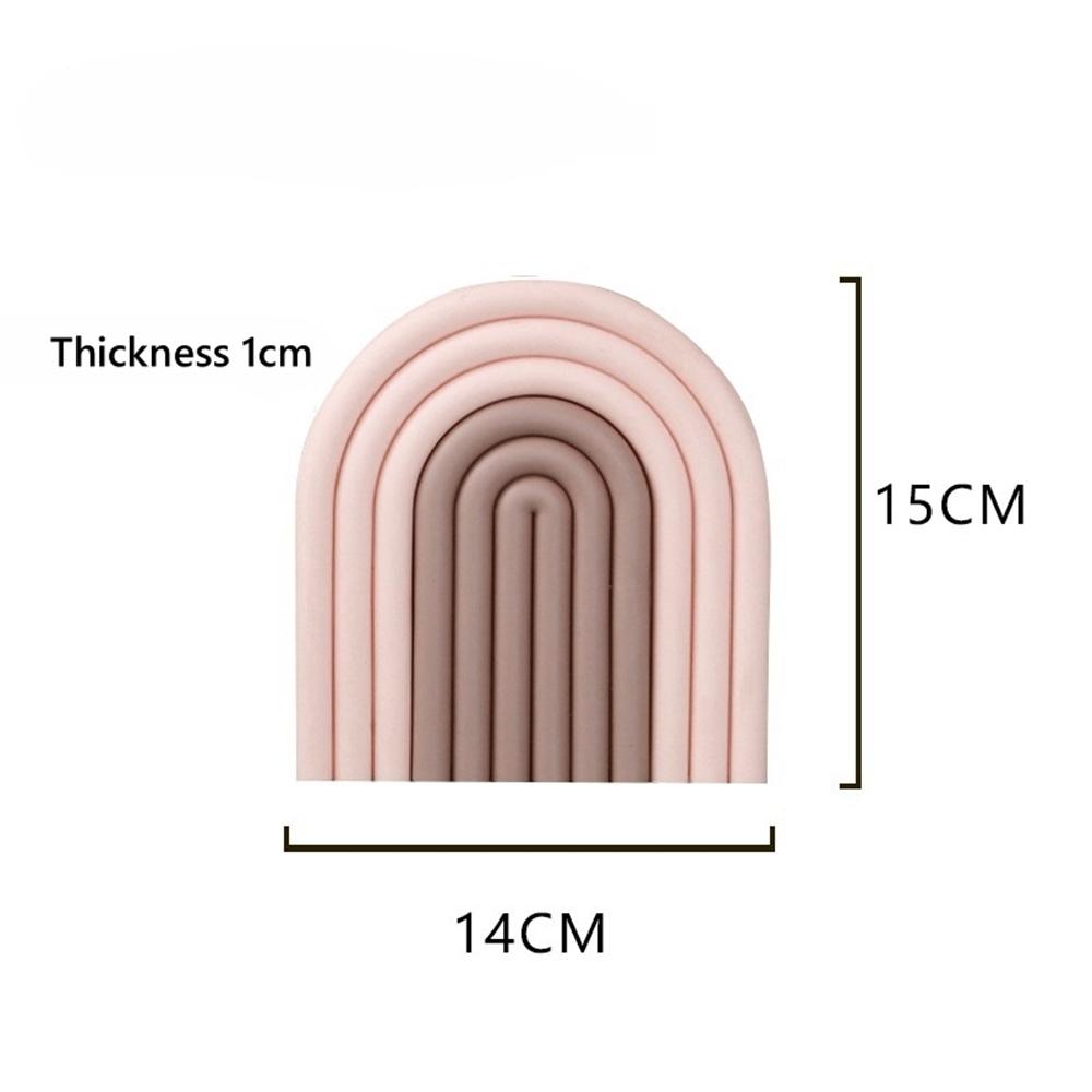 

Kitchen Heat-resistant Table Ddecoration and Accessories Home Rainbow Silicone Table Mat Removable Washsble Table Placemats 15x14x1cm