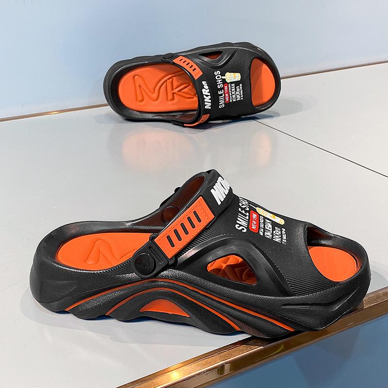 Fashion Smile Pop Casual Men Clogs Slippers Band Summer Slippers Outdoor Non-slip Beach Cozy Men Shoes Soft EVA Home Breathable Slippers